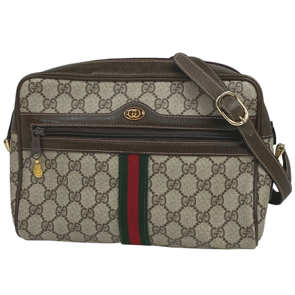 Gucci GG Shoulder Bag Sherry Web Canvas Beige Brown